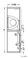 Hochfaltbeschlag Häfele Senso, für zweiteilige Klappen Korpushöhe 580–640 mm