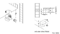 Verbindergehäuse Rafix 20 weißaluminium mit Wulst für Holzdicke 16 mm 1 Stück