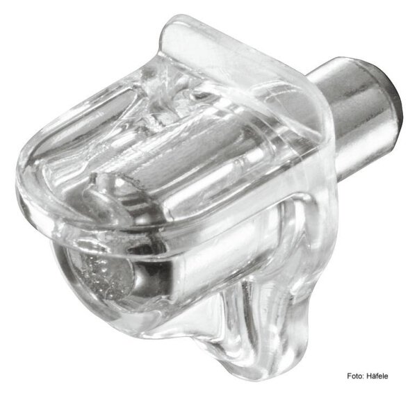 Bodenträger 5 mm mit Stahlstift und Kunststoffkappe transparent 100 Stück