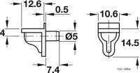 Bodenträger 5 mm mit Stahlstift und Kunststoffkappe transparent 100 Stück
