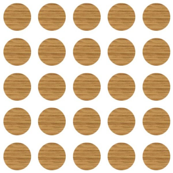 Abdeckkappen selbstklebend Eiche 40 mm - 6 Stück