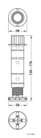 Stützfuß Bett-Mittelbalken verstellbar von 130-170 mm schwarz