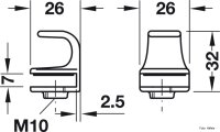 Glastürgriff Zinkdruckguss, matt, vernickelt