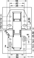 Caravan Hochklappscharnier, CH 300, für Klappen bis 2,1 kg ohne Dämpfung