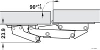 Caravan Hochklappscharnier, CH 300, für Klappen bis 2,1 kg ohne Dämpfung