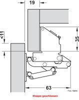 Caravan Hochklappscharnier, CH 600, für Klappen bis 2,1 kg mit Dämpfung