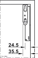 Caravan Hochklappbeschlag, Häfele Free space 1.11 bis 4,3 kg/B weiß/vernickelt