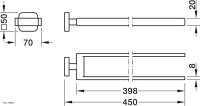 Handtuchhalter, zweiarmig, Serie Quatt, zum Kleben oder...