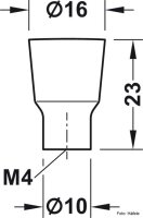 Möbelknopf 16x23 mm zeitlos Zinkdruckguss verchromt poliert
