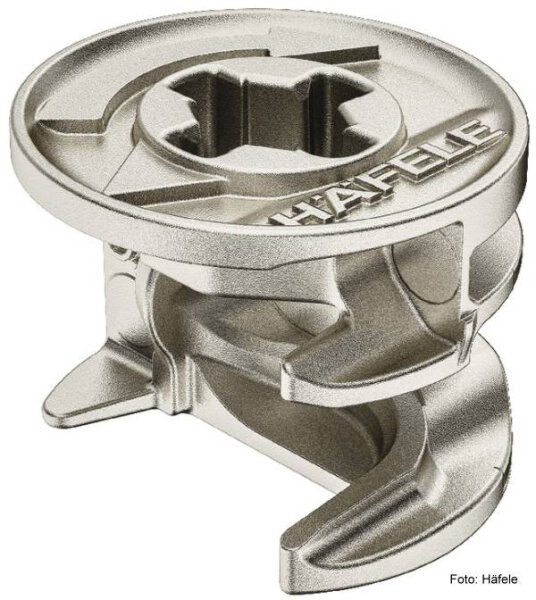 Exzentergehäuse Minifix Ø 15 für Holzdicke ab 12 mm vernickelt ohne Abdeckrand 1 Stück