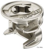 Exzentergehäuse Minifix Ø 15 für Holzdicke ab 12 mm vernickelt ohne Abdeckrand 100 Stück