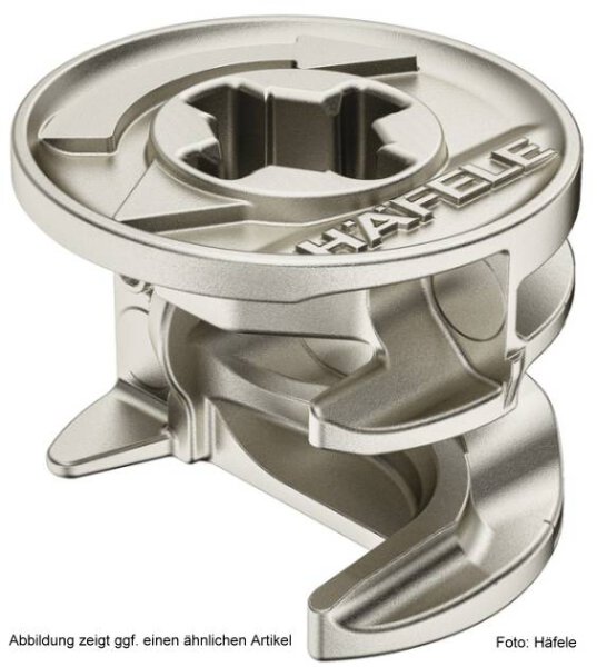 Exzentergehäuse Minifix Ø 15 für Holzdicke ab 16 mm vernickelt mit Abdeckrand 4 Stück