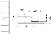Exzentergehäuse Minifix Ø 15 für Holzdicke ab 16 mm vernickelt mit Abdeckrand 4 Stück