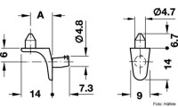 Bodenträger 5 mm mit Steckzapfen vernickelt 100 Stück