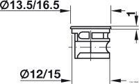 Exzentergehäuse Minifix Ø 15 für Holzdicke ab 19 mm ohne Abdeckrand schwarz 4 Stück