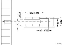 Exzentergehäuse Minifix Ø 15 für Holzdicke ab 19 mm ohne Abdeckrand schwarz 4 Stück