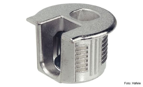 Verbindergehäuse Rafix 20 blank mit Wulst für Holzdicke 19 mm