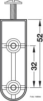 Schrankrohrlager für Schrankrohr oval 30x15 mm zum Schrauben unter den Fachboden vernickelt 1 Stück