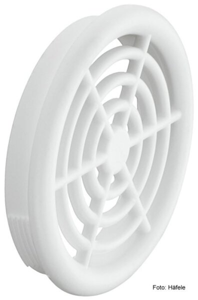 Luftrosette Kunststoff weiß 48/43 mm