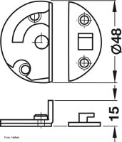 Drehriegel für Zargentische Ø 48 mm verzinkt