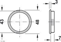 Luftrosette Kunststoff braun 48/43 mm