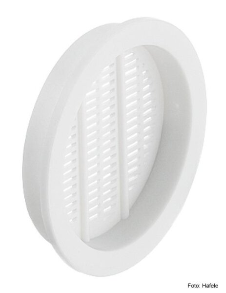 Lüftungsgitter rund Kunststoff weiß 49/43 mm insektenabweisend