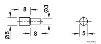 Bodenträger Stahl vernickelt 3 mm mit Ansatz 5 mm 500 Stück