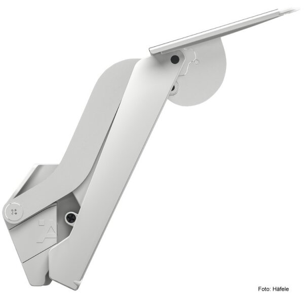 Caravan Hochklappbeschlag, Häfele Free space 1.11 bis 7,1 kg/C weiß/vernickelt