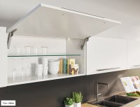 Caravan Hochklappbeschlag, Häfele Free space 1.11 bis 7,1 kg/C weiß/vernickelt