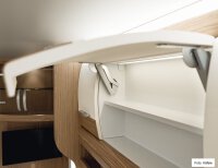 Caravan Hochklappbeschlag, Häfele Free space 1.11 bis 7,1 kg/C weiß/vernickelt