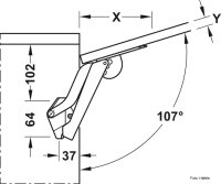 Caravan Hochklappbeschlag, Häfele Free space 1.11 bis 7,1 kg/C weiß/vernickelt