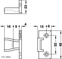 Plattenteil, Häfele Pacofix AS mit Spanplattenschrauben 1 Stück