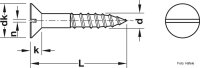 Holzschraube Senkkopf Flachklinge DIN 97 Messing blank