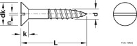 Holzschraube Senkkopf Flachklinge DIN 97 Messing blank 2,5 x 25 mm - 500 Stück