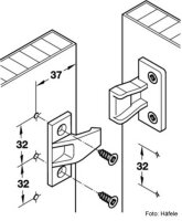 Rahmenteil Häfele Pacofix AS mit Spanplattenschrauben 2 Stück