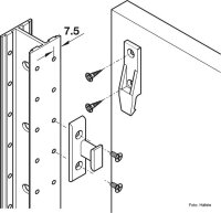 Plattenteil Häfele Keku EH mit Rastnase mit Spanplattenschrauben 1 Stück
