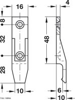 Plattenteil Häfele Pacofix EH mit Rastnase mit Spanplattenschrauben 10 Stück