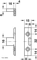 Rahmenteil Häfele Pacofix EH mit Spanplattenschrauben 10 Stück