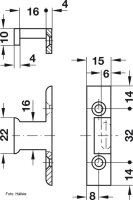 Rahmenteil Häfele Pacofix EHS mit Euroschrauben 1 Stück