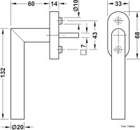 Fenstergriff, Häfele Startec PWH 4103 Edelstahl matt