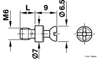 Verbindungsbolzen Rafix 20 verzinkt M6x7,5 mm 100 Stück