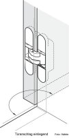 Scharnier für Holzdicken ab 18 mm für unsichtbaren Anschlag