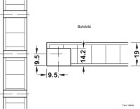 Verbindergehäuse Rafix Tab 20 grau mit Schiebekappe für Holzdicke 19 mm