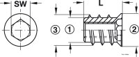 Eindrehmuffe mit Abdeckrand gelb chromatiert M6/10,0x15,0 mm 4 Stück