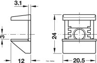 Klemmglasbodenträger zum Anschrauben für Glasdicke 4-8 mm vernickelt 20 Stück