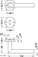 Türdrücker WC-Garnitur mit Schauscheibe, Häfele Startec Modell LDH 2171 Edelstahl