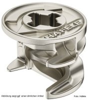 Exzentergehäuse Minifix Ø 15 für Holzdicke ab 26 mm ohne Abdeckrand vernickelt 1 Stück