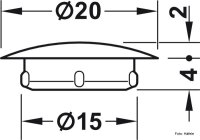 Abdeckkappe 15/20 mm Schwarz 500 Stück