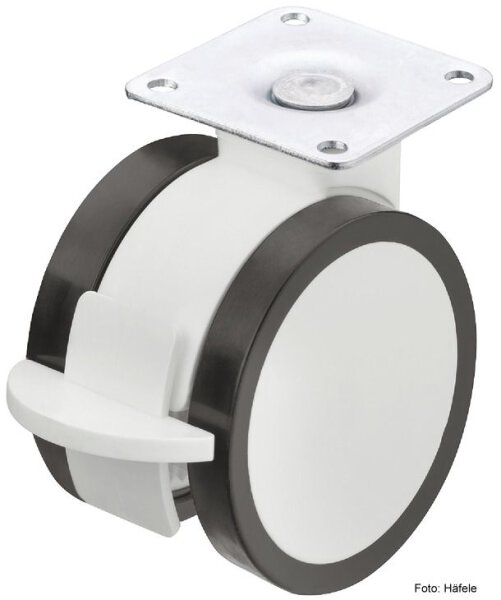 Möbelrolle/Lenkrolle Ø 65 mm mit Feststeller
