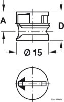 Exzentergehäuse Minifix Ø 15 Kunststoff ohne Abdeckrand für Holzdicke ab 15 mm